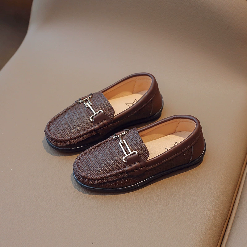 Kids Black Premium Metal Buckle Loafer Shoes – Soft & Comfortable - Image 3