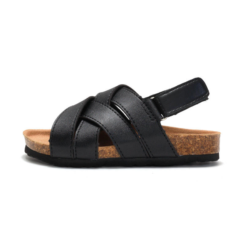 Kids Premium Black Comfort Sandal with Adjustable Strap. - Image 4