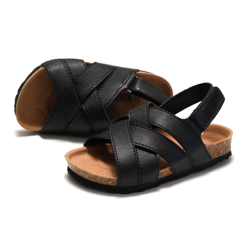 Kids Premium Black Comfort Sandal with Adjustable Strap. - Image 5